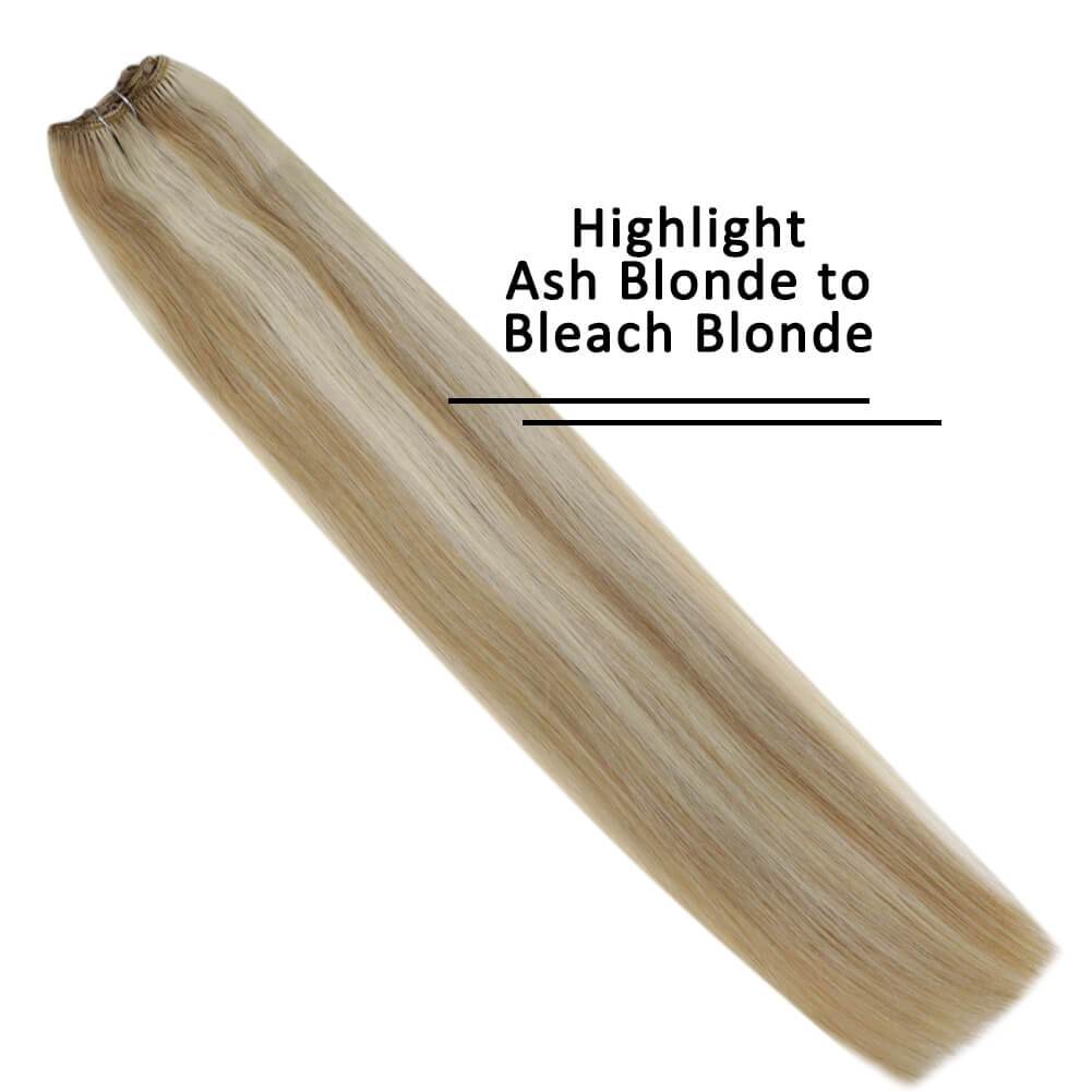 micro link weft hair extensions highlight blonde