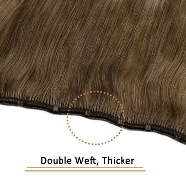 Micro EZ weft hair beaded extensions balayage brown