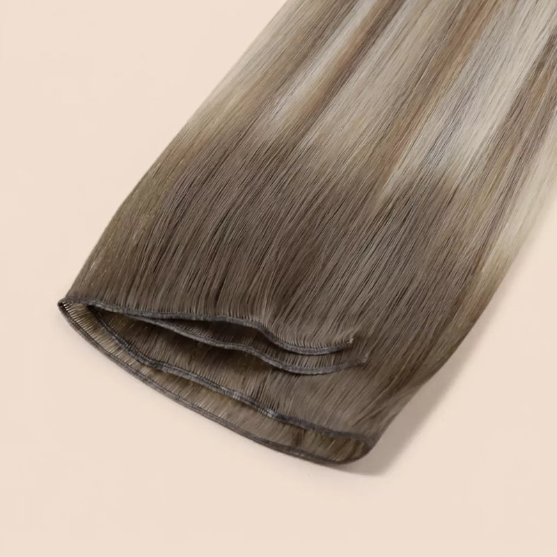 virgin hair hybrid weft extensions