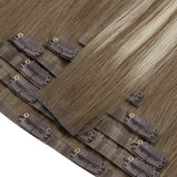 brown hair extensions clip in