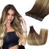 tape in hair seamless virgin hair balayage brown with blonde