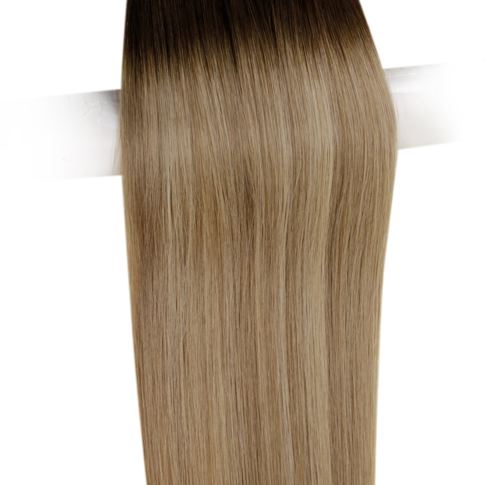 Flat Silk Weft Extensions Seamless Balayage Brown To Blonde #3/8/22| LaaVoo