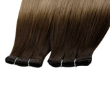 100% real human hair flat weft hair extensions