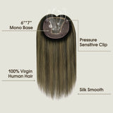 hair topper for women balayage brown human hair