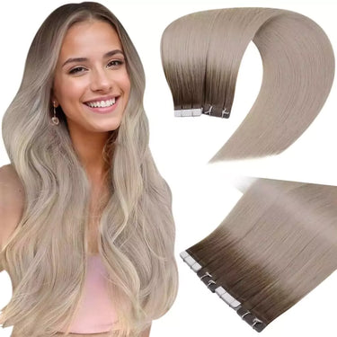 [Virgin Hair] Injection Tape In Extensions Brown To Grey #9A/10/800