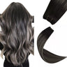 Human hair virgin machine weft extensions
