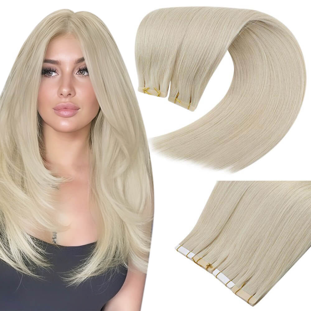 tape in extensions for thin hair    affordable tape in hair extensions    blonde hair tape extensions