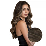 human clip in hair extensions balayage darkest brown