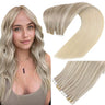 virgin tape in hair extensions balayage blonde hair