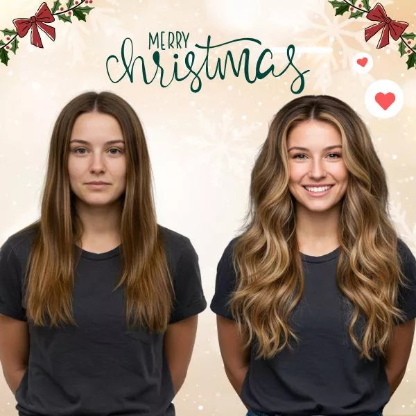 Christmas sale balayage brown hair extensions