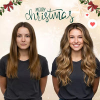 Christmas sale balayage brown hair extensions