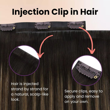 balayage clip in hair extensions brown hair extensions