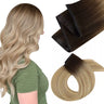 Blonde Human Hair Weft Butterfly Weft