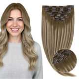 dark brown clip in hair extensions