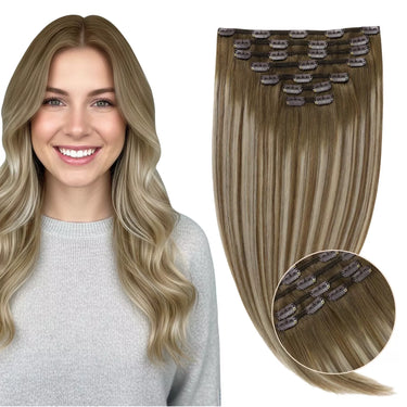 dark brown clip in hair extensions