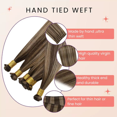 weft hair extensions balayage brown hair