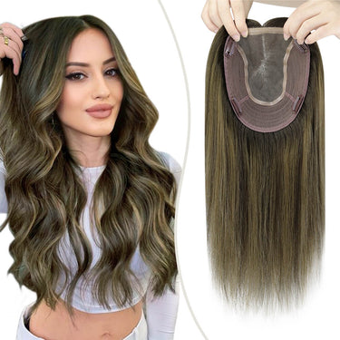 hair topper for short hair balayage dakest brown