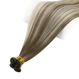 genius weft virgin hair balayage dark brown mixed camel blonde straight