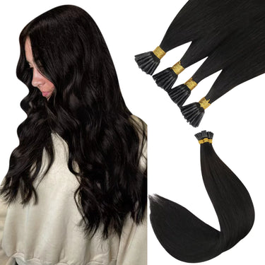 Human virgin I tip hair extensions
