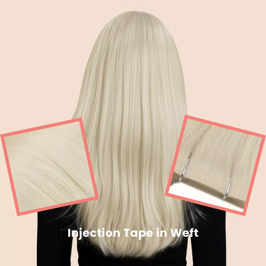 blonde hair invisible weft tape in hair extensions