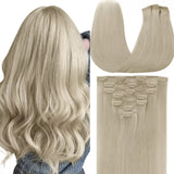 blonde hair clip in extensions