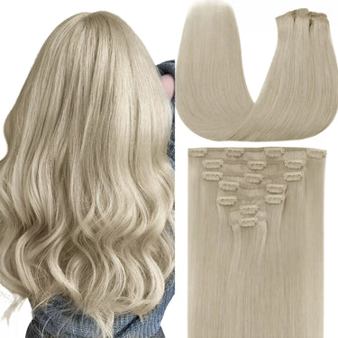 blonde hair clip in extensions