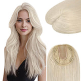 virgin human hair topper fishnet hair topper blonde color