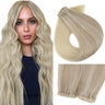 flat weft extensions balayage blonde pu weft hair extensions