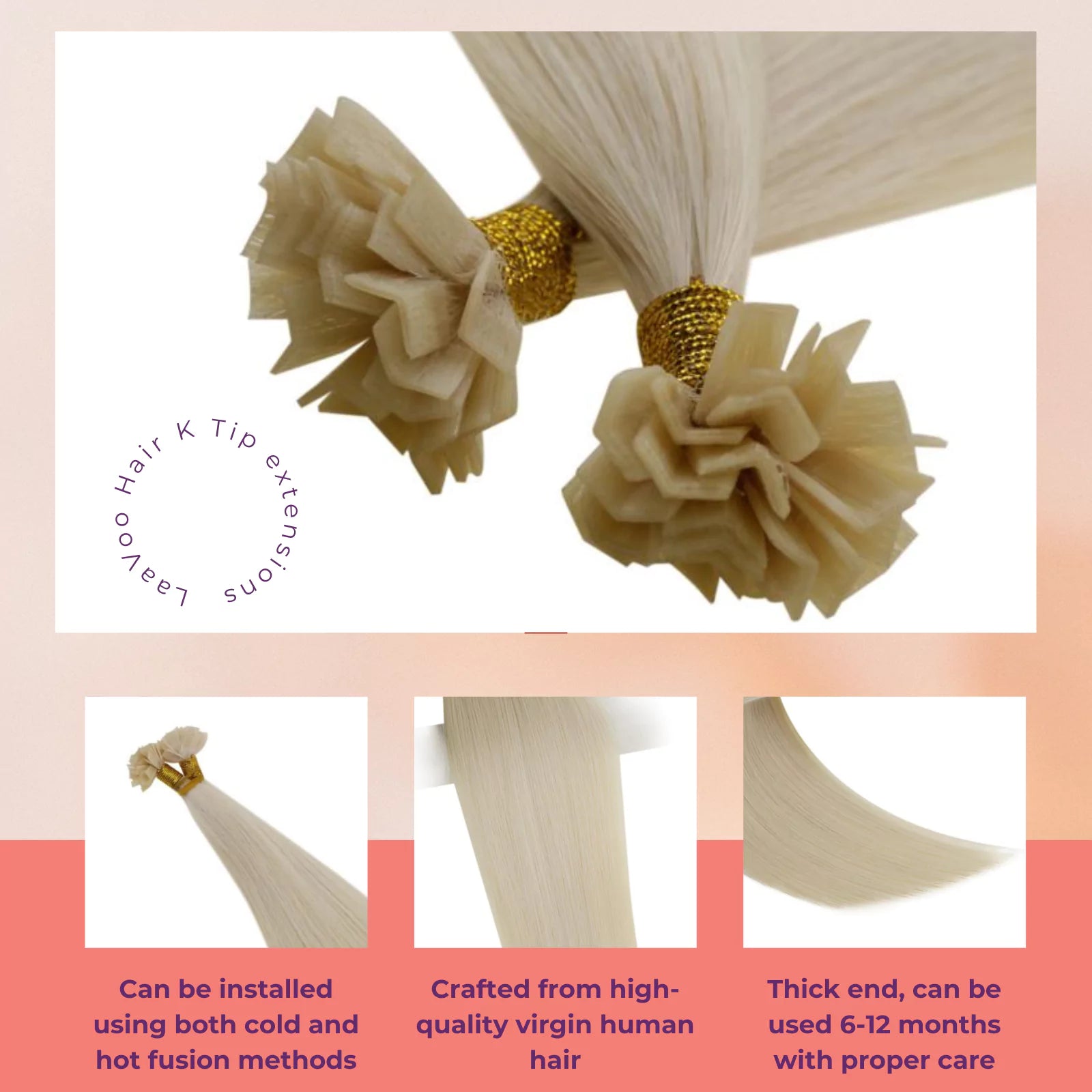 k-tip hair extensions virgin human hair