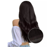 hair extensions clip in human hair darkest brown