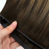 butterfly weft virgin hair extensions balayage brown