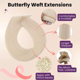 butterfly weft extensions blonde virgin hair extensions