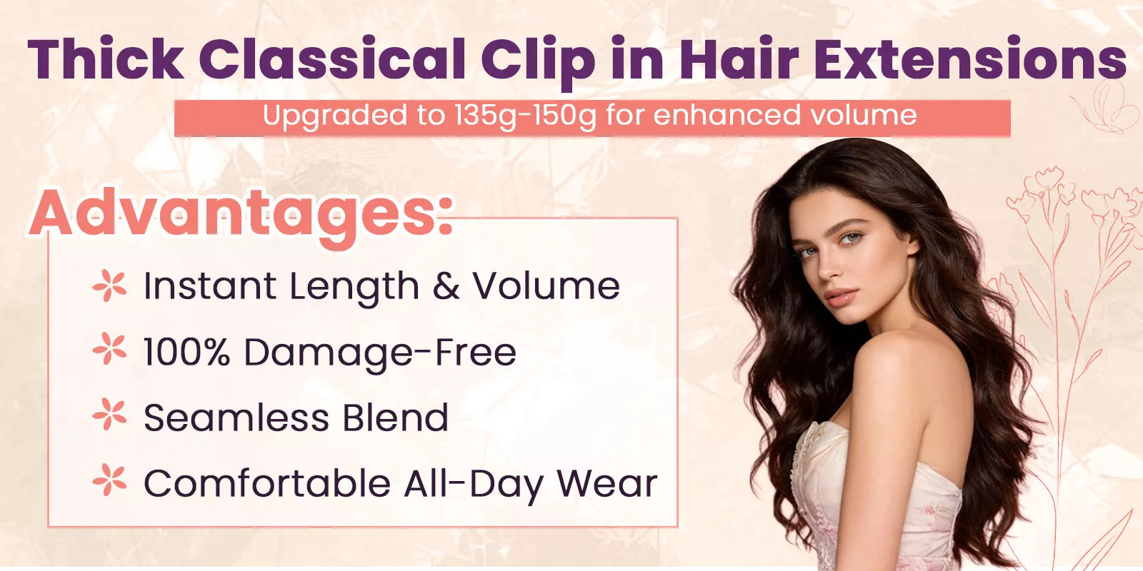 classical clip in real hair extensions