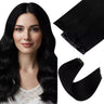 black hair real hair extensions clip in