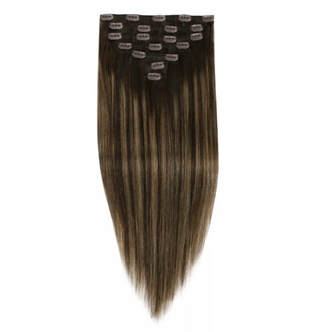 hair extensions human hair clip in brown hair