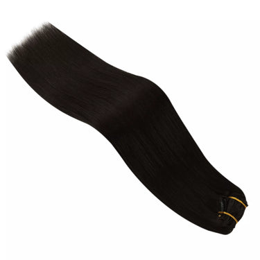 darkest brown clip in hair extensions real human hair