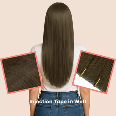 tape in weft extensions dark brown