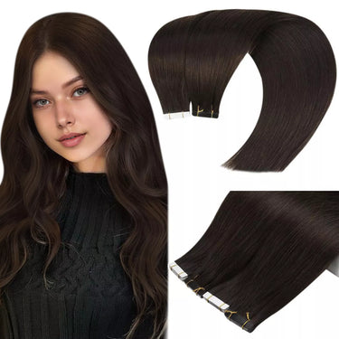 brown tape in hair extensions darkest brown