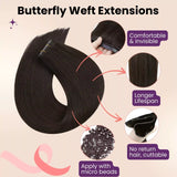 butterfly weft hair extensions virgin hair weft