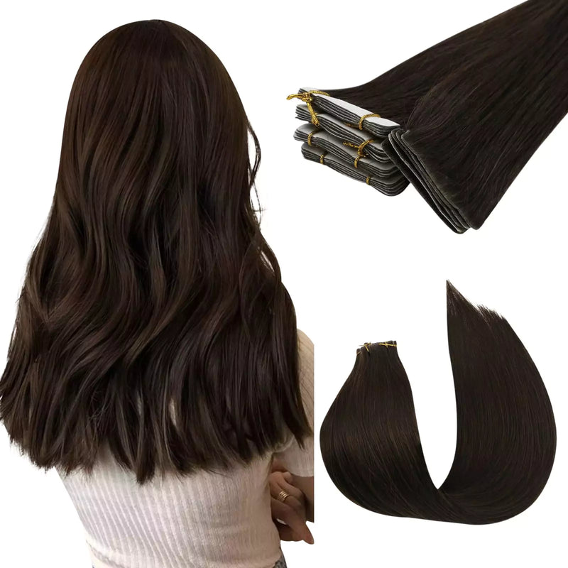 brown tape in hair extensions invisible hair