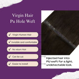 darkest brown virgin hair weft hair