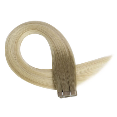virgin tape in hair extensions balayage brown to blonde