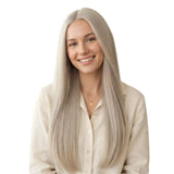 white blonde feather weft extensions virgin human hair