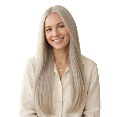 white blonde feather weft extensions virgin human hair