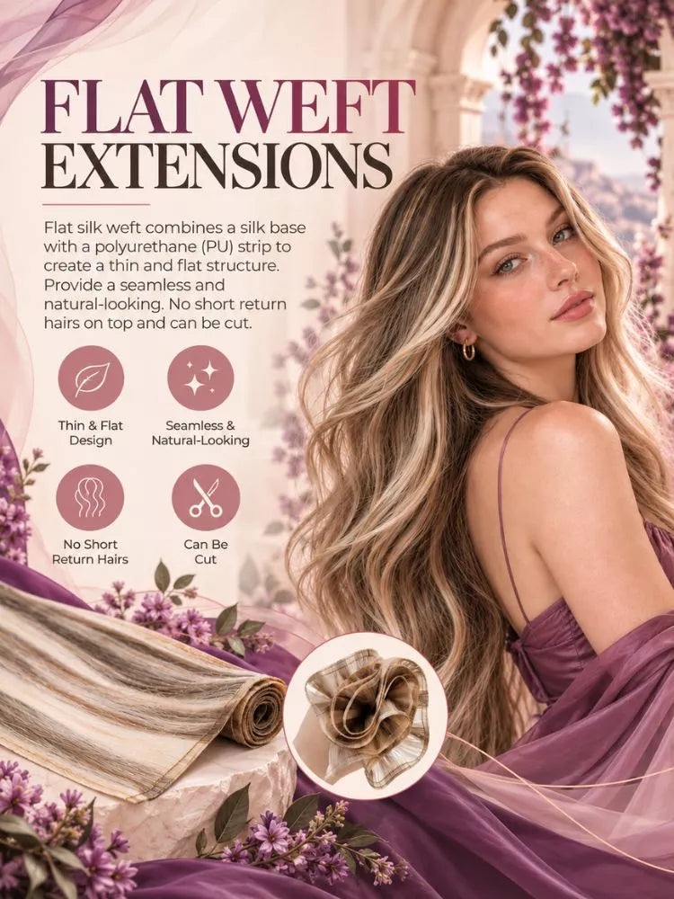 virgin hair flat weft hair extensions
