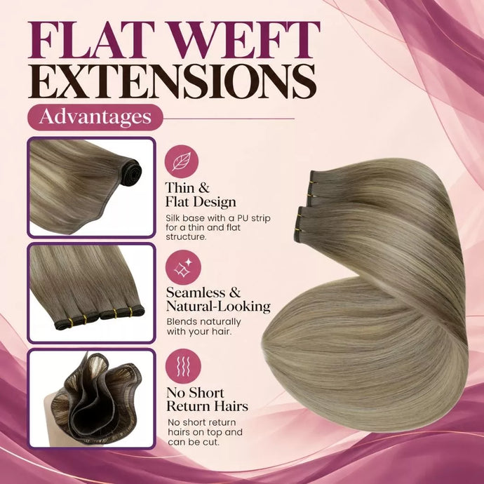 flat weft hair extensions virgin hair