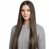 clip-in hair extensions balayage brown hair