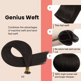virgin hair extensions genius weft darkest brown