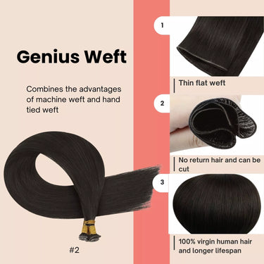 virgin hair extensions genius weft darkest brown