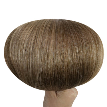 genius weft balayage dark brown with camel blonde